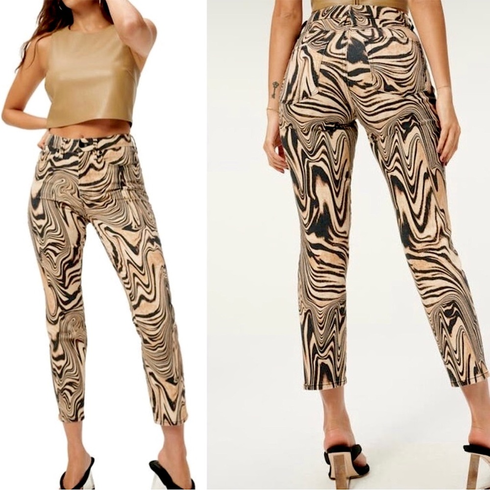 NWT Good American Good Classic In Natural Swirl Size 00/24 Sold Out MSRP $169